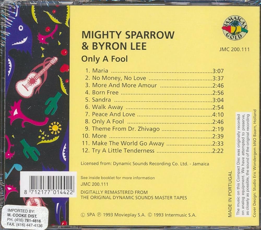 MIGHTY SPARROW & BYRON LEE　オランダ盤TROJAN Mighty Sparrow With Byron Lee And The Dragonaires – Sparrow